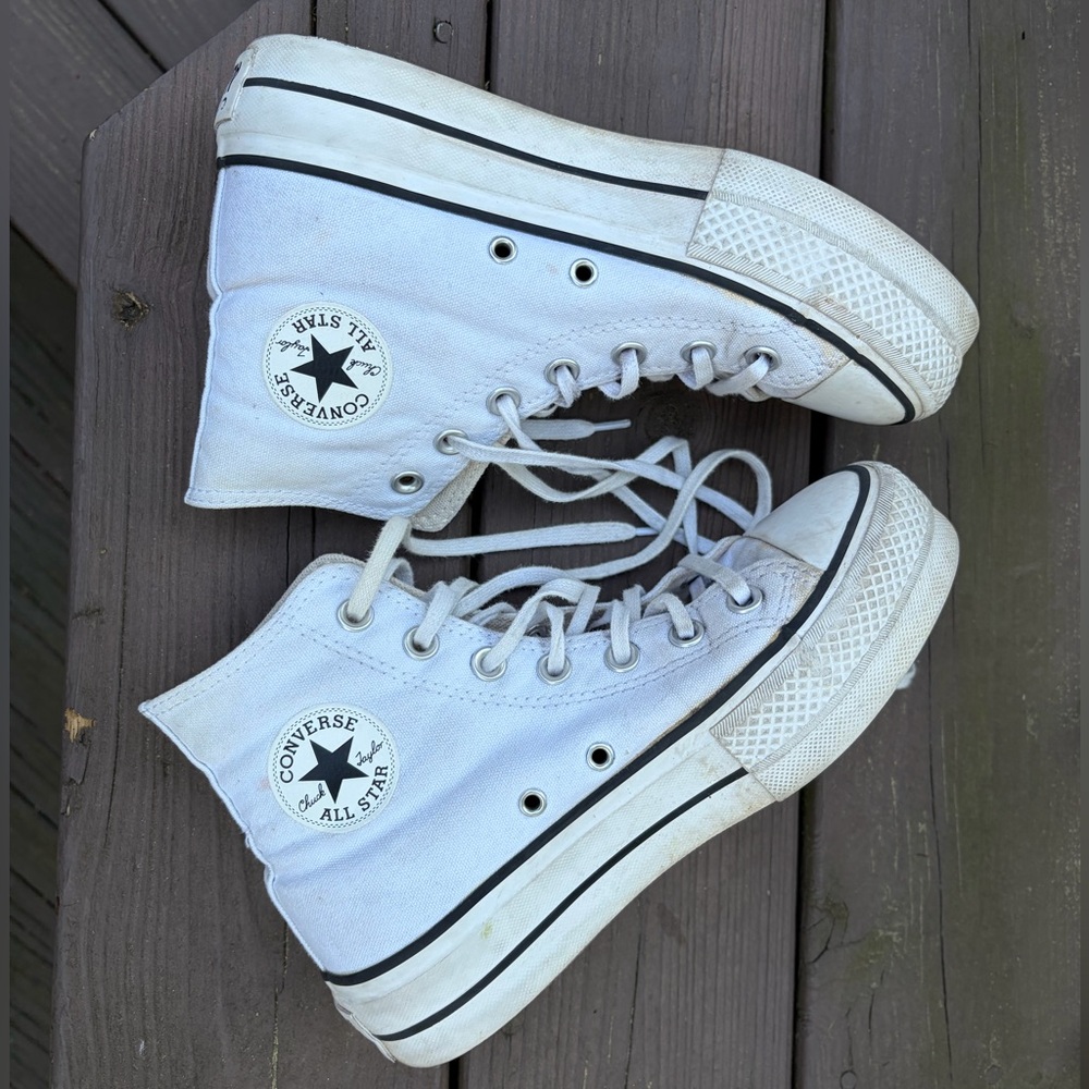 Converse White High-Top Sneakers - Picture 5 of 10